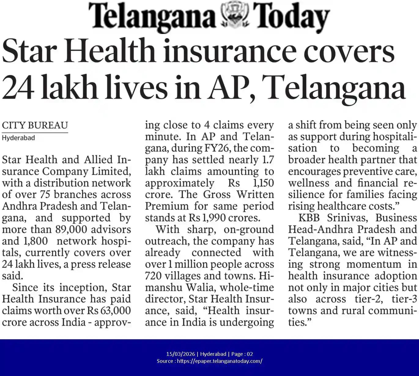 Telangana Today March 16