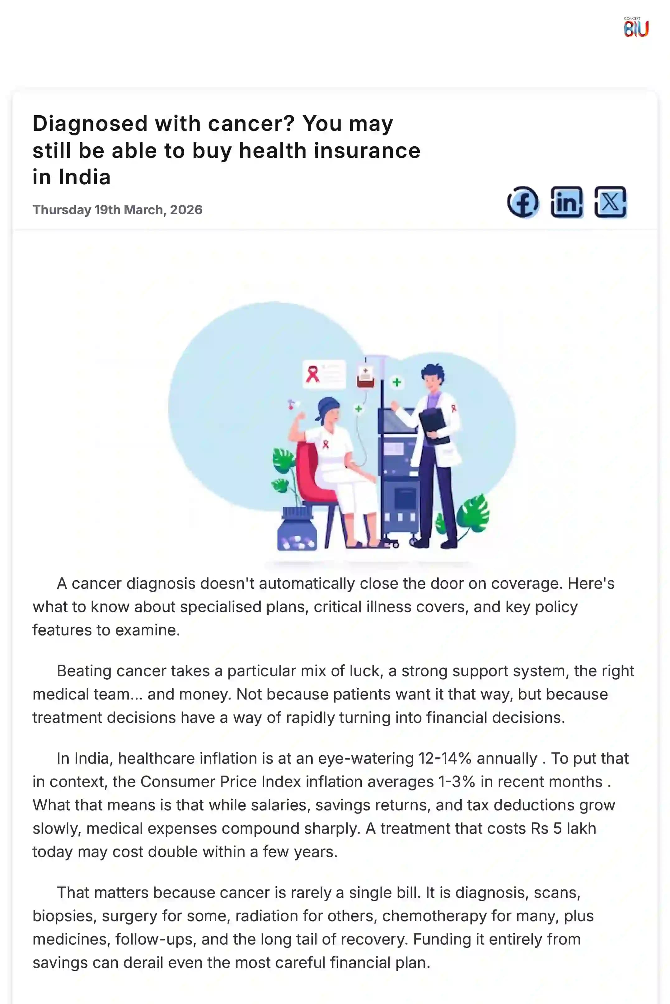 Diagnosed with cancer? You may still be able to buy health insurance in India