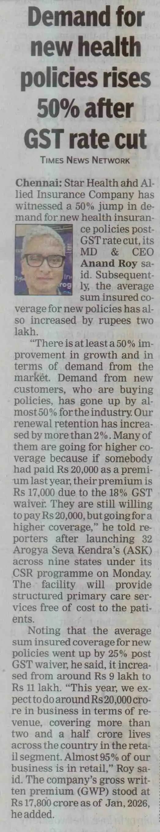 Demand for new health policies rises 50% after GST rate cut