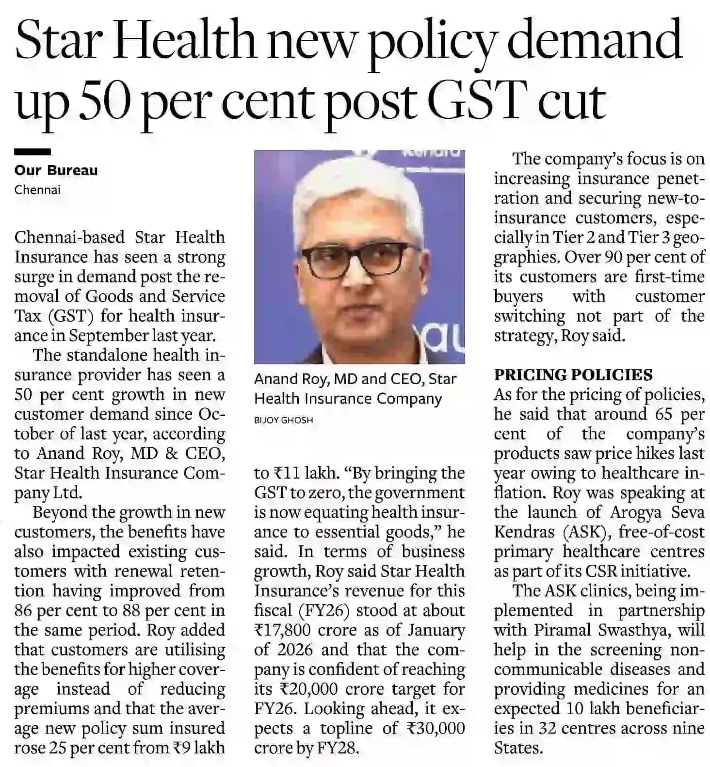 Demand for new health policies rises 50% after GST rate cut