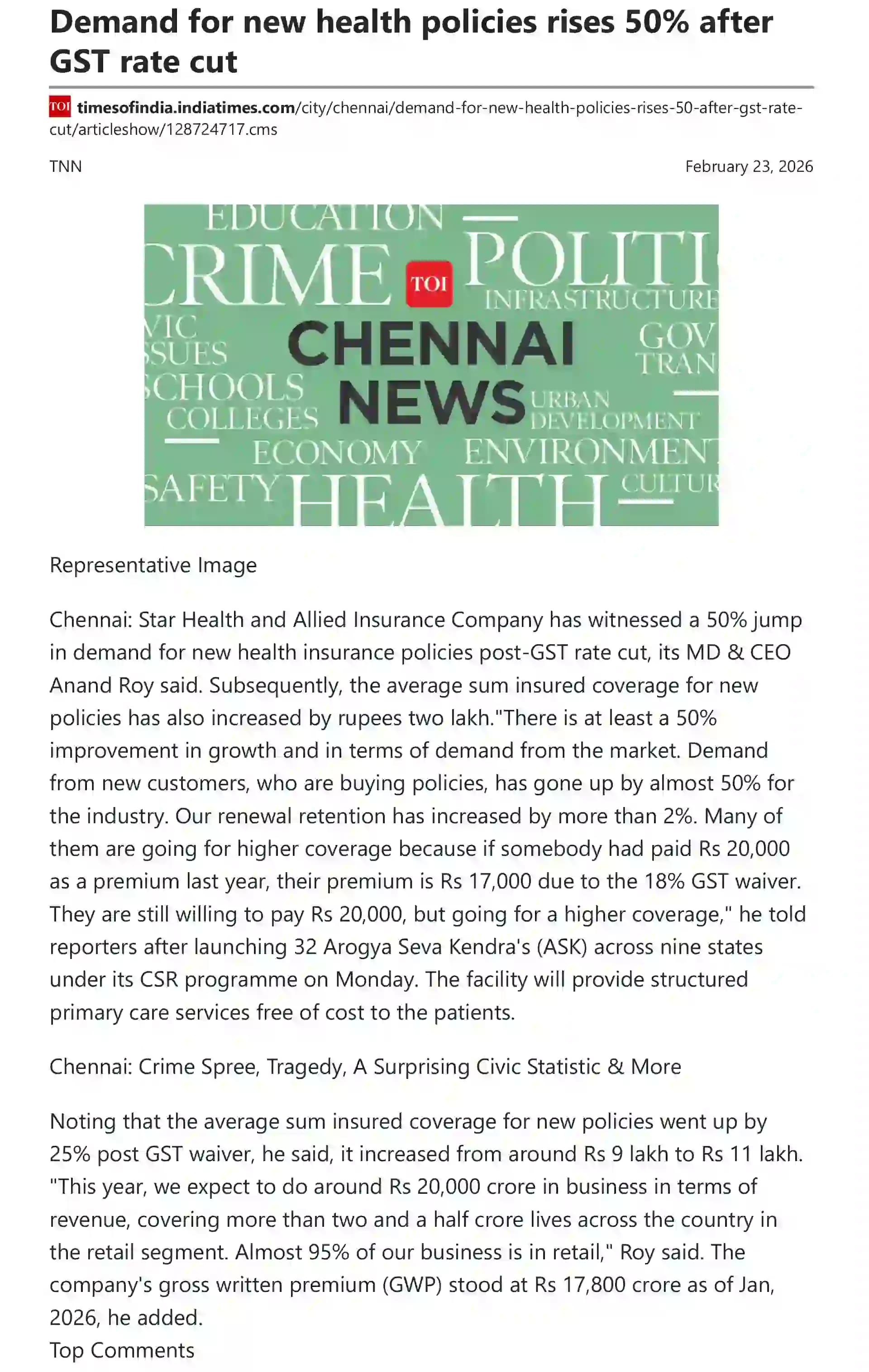 Demand for new health policies rises 50% after GST rate cut