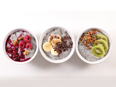Chia Pudding with different toppings