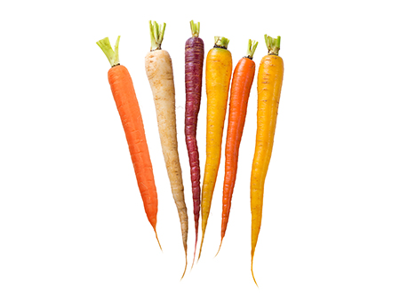 Image of various colours of carrots